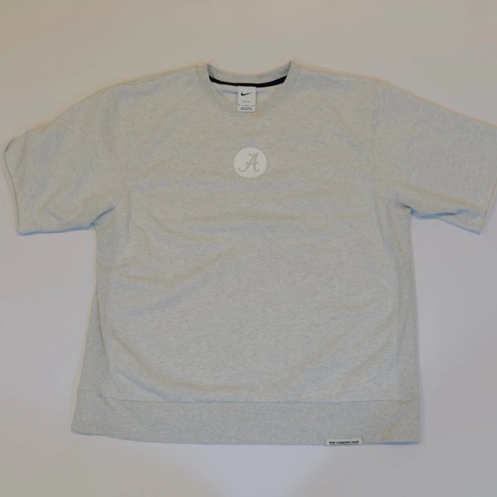 Nike Dri-Fit Alabama Short Sleeve Sweatshirt Men’s M Heather Gray Pullover